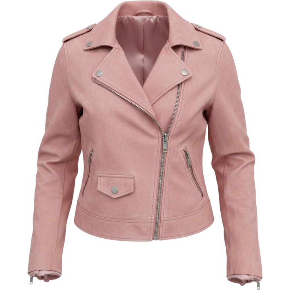 NWT Moto Biker Jacket Chic BlankNYC Women's Suede Pink Pearl Leather Size S